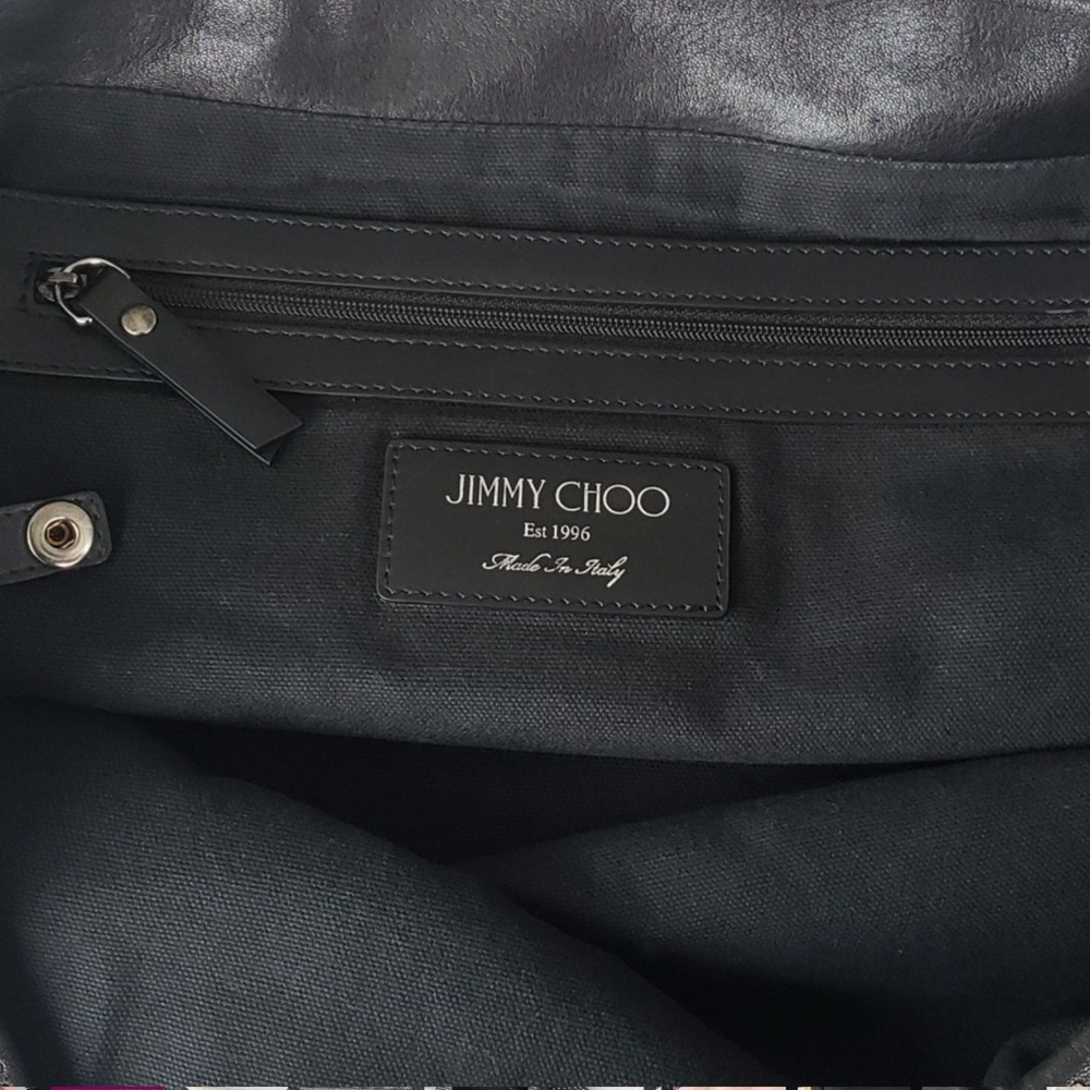 Jimmy Choo Black In or Out Tote Bag, beautiful lamb skin with Silver studs - Picture 7 of 16